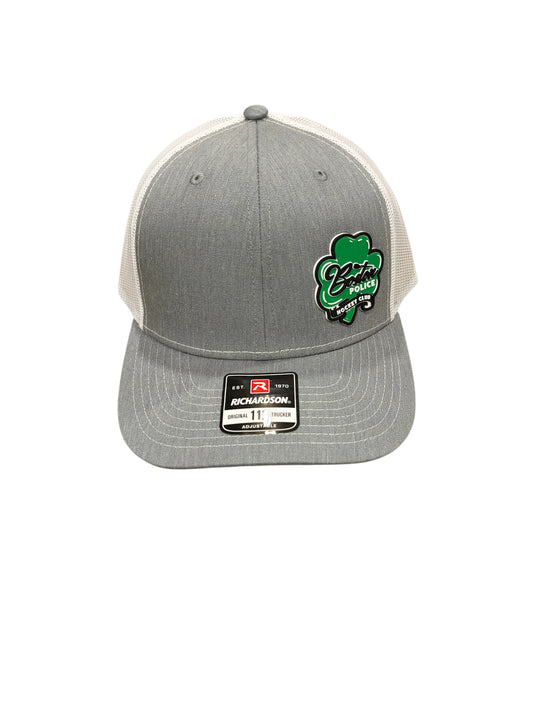 Boston Police Hockey Club Shamrock Grey and White Trucker Hat