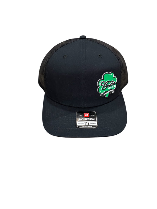 Boston Police Hockey Club Shamrock Black Trucker Hat
