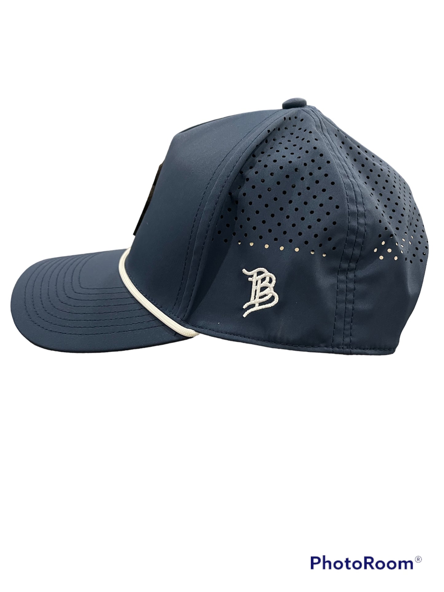 Branded Bills Curved Blue Hockey Club Leather Shamrock Rope Hat