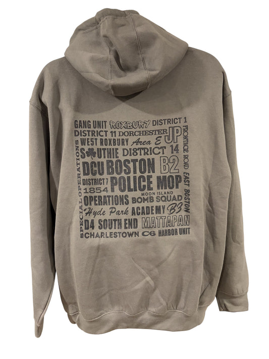 Boston Police Districts Hoodie in Grey