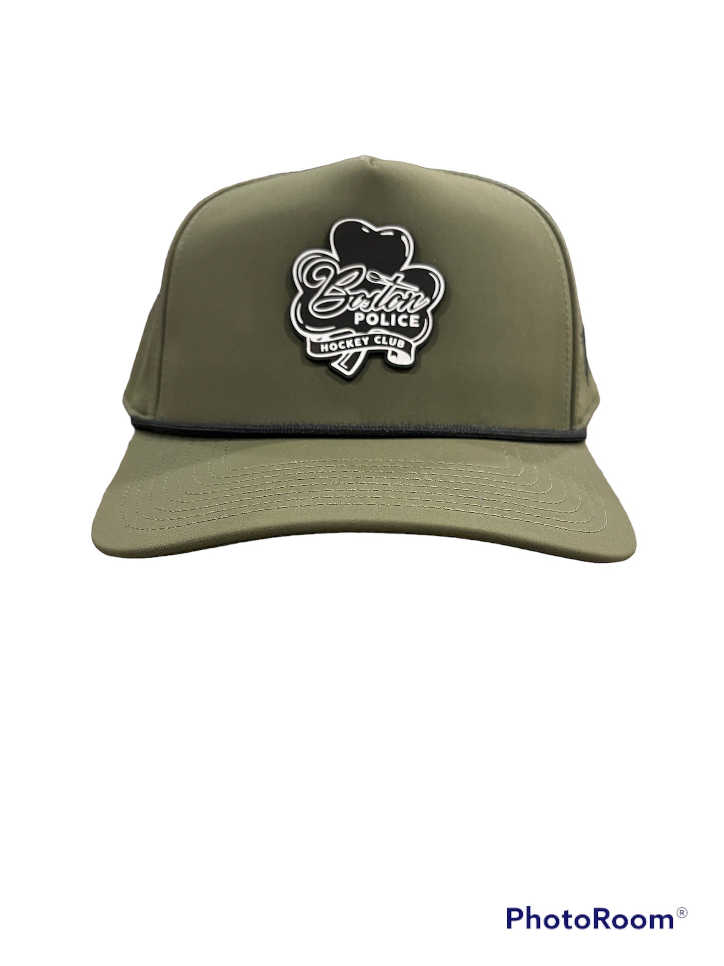 Branded Bills Curved Green Hockey Club Rubber Shamrock Rope Hat