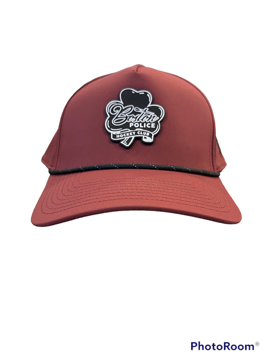 Branded Bills Curved Maroon Hockey Club Rubber Shamrock Rope Hat