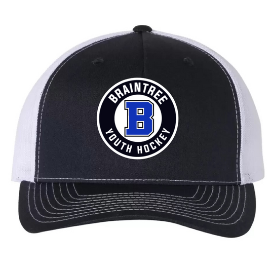 Navy and White Braintree Youth Hockey hat